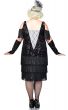 Women's Black and White 1920's Great Gatsby Plus Size Flapper Costume Back View