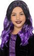 Kids Purple and Black Ombre Witch Halloween Costume Wig Main Image