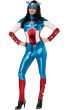 American Dream Captain America Women's Metallic Jumpsuit Costume - Main Image