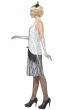 Silver Sequined Women's 1920's Gatsby Flapper Dress Side View
