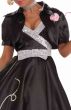 Womens Black Poodle 50s Skirt Fancy Dress Costume - Close up View