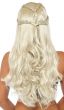 Womens Long Blonde Wavy Medieval Game Of Thrones Braided Costume Wig Alt Back Image 2