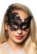 Image of Asymmetrical Black Lace Masquerade Mask - Alternate Image 2