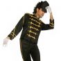 Men's Deluxe Black Military Michael Jackson Costume - Close Up Image