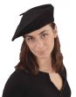 Thick Black Felt French Beret Costume Hat