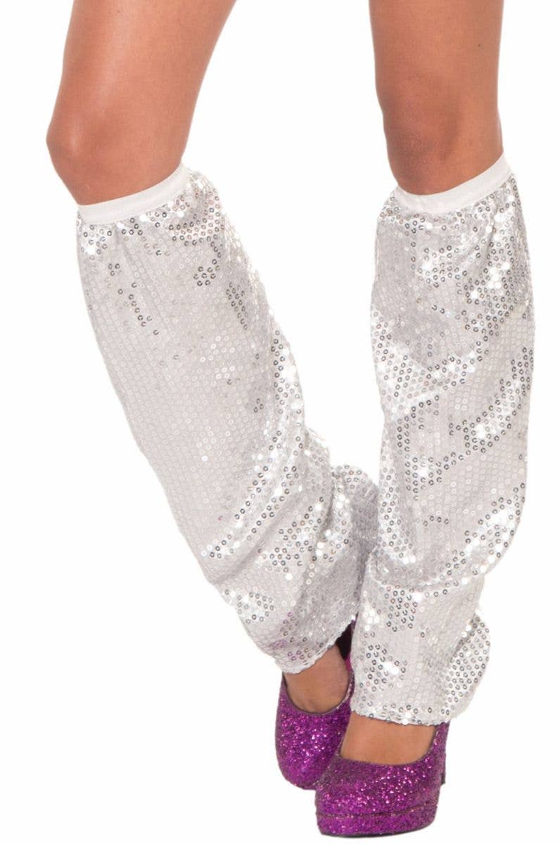 Silver Sequin Leg Warmers | Women's 