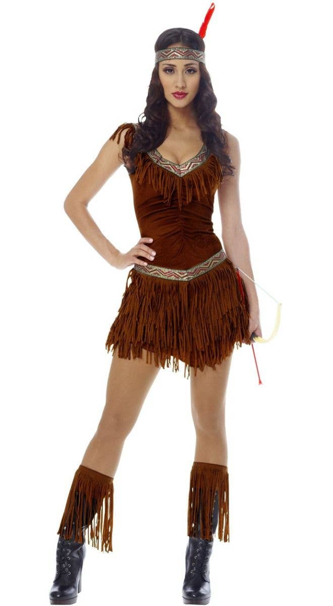Bueaty girsl Princess Pocahontas Indian Costume Halloween Outfit Adult Women