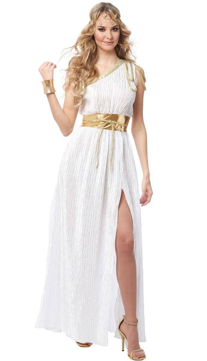 one shoulder greek goddess dress