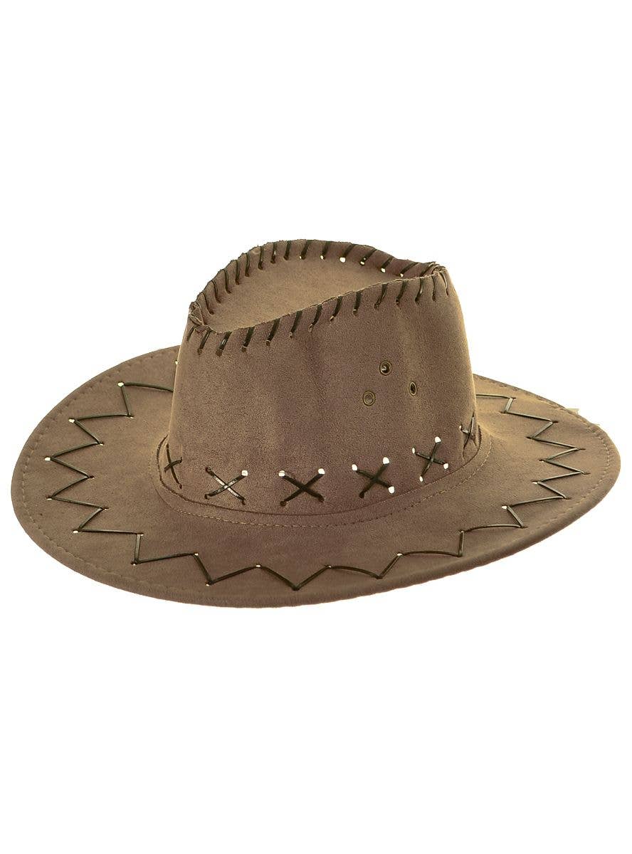 Cowboy Hat Brown Adult Suede Look Unisex Western Cowgirl Funworld