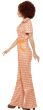 70's Chic Women's Retro Orange Jumpsuit Fancy Dress Costume Side View 