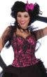 Burlesque Pink and Black Womens Costume Corset - Main Image