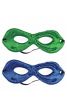 Kids Blue and Green Reversible Super Hero Book Week Fancy Dress Costume Mask Image