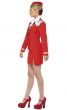 Women's Red Air Hostess Flight Attendant Fancy Dress Costume Side View