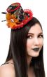Women's Day of the Dead Sugar Skull Mini Top Hat Costume Accessory Main Image