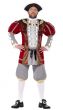 Men's King Henry VIII Tudor Deluxe Fancy Dress Costume Front Image