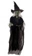 Black Haunted House Halloween Wicked Green Talking, Moving And Light Up Witch Decoration Alt Image 