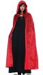 Image of Hooded Red Velvet Long Halloween Costume Cloak