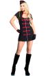 Black and Red Sexy Military Uniform Costume for Women - Front Image