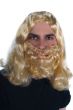 Men's Blonde Ancient Man Beard And Wig Set