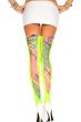 Neon Green Lace Up Thigh High Women's Costume Stockings