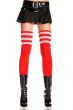 Red Thigh High Stockings with White Striped Tops 