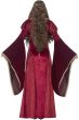 Deluxe Women's Red Crushed Velvet Medieval Queen Costume Back Image