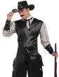 Men's Black Wild West Cowboy Rogue Gambler Costume - Close Image