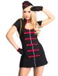 Black and Red Sexy Military Uniform Costume for Women - Close Up Image