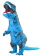 Image of Inflatable Blue Dinosaur Adult's Costume - Front Image