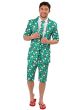 Image of Australian Christmas Plus Size Mens Green Short Sleeve Stand Out Suit - Alternative