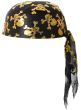 Image of Swashbuckling Black and Gold Pirate Costume Cap - Side View