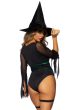 Image of Broomstick Babe Women's Sexy Witch Halloween Costume - Close Back View