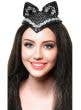 Image of Feisty Feline Black and Silver V-front Cat Ears Accessory