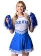Image of Playful Blue Women's Cheerleader Costume - Close Image