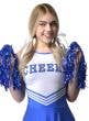 Image of Fun Blue Teen Girl's Cheerleader Costume - Close Image