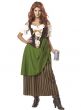 Tavern Maiden Green Brown and White with Lace up Front Dress Oktoberfest Womens Costume Main Image