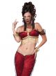 Women's Sexy Red and Gold Velvet Dreamy Genie Costume - Close Image