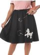 Plus Size Women's Black Poodle 50s Skirt Costume - Skirt Image