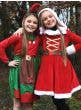 Green and Red Santa's Little Helper Christmas Elf Costume for Girls - Lifestyle Image 2