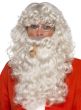 Image of Curly Grey Santa Claus 4 Piece Christmas Costume Kit