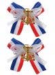 Sailor Girl Hair Clips with Red, White and Blue Striped Bows and Gold Anchors - Main Image