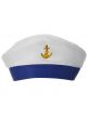 Gold Anchor Blue and White Sailor Costume Accessory Hat
