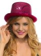 Hot Pink Sequin Costume Top Hat for Adults - Main View