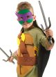 Image of Karate Turtle Boys Purple Mask Fancy Dress Costume - Close Image