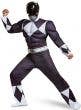 Men's Plus Size Classic Black Muscle Chest Power Ranger Costume - Front Image