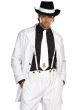 Image of Zoot Suit Riot Men's Plus Size White 1940's Gangster Costume - Close View
