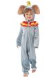 Image of Disney Kids Grey Dumbo Elephant Onesie Costume