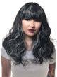 Image of Gothic Black and White Women's Halloween Costume Wig - Front View