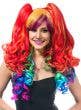 Image of Long Curly Rainbow Women's Costume Wig with Ponytail Clips - Alternate Image 1
