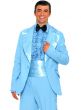 50s Dress Up Prom King Blue Suit Fancy Dress Costume - Close Image